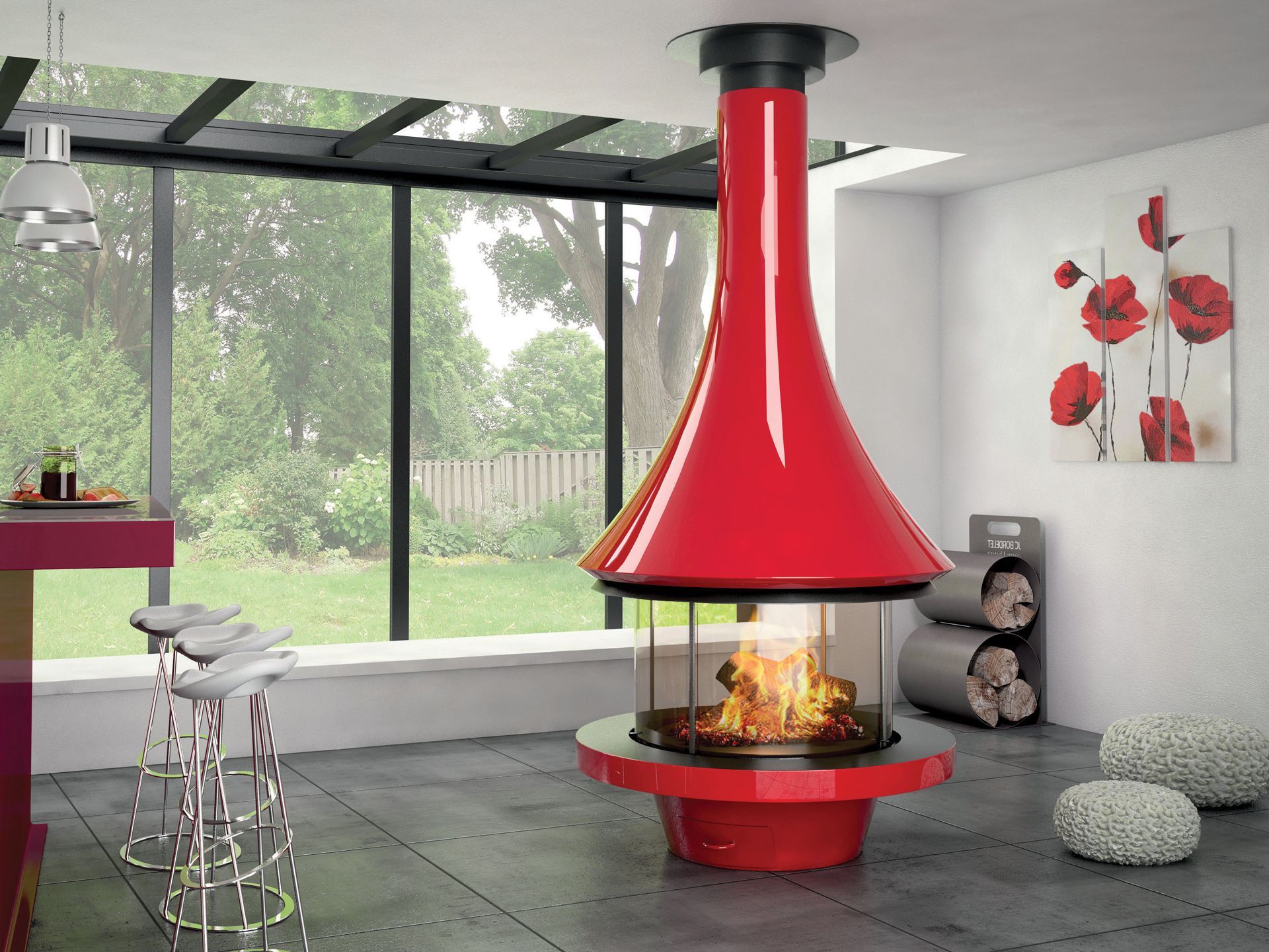 Insert rouge moderne