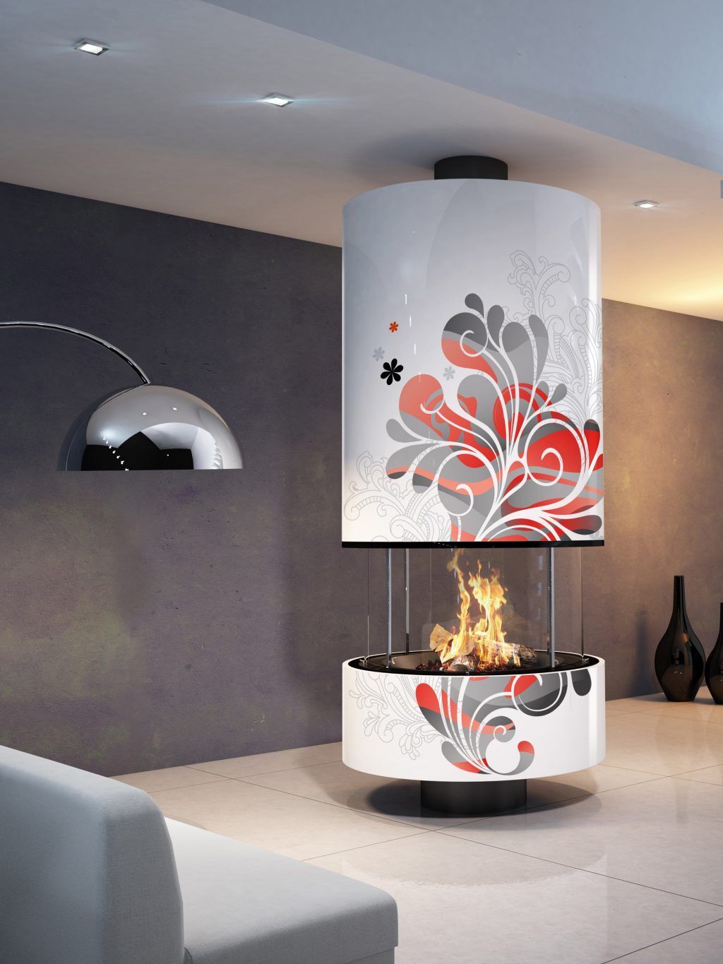 Insert moderne avec motif floral