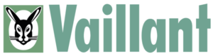 Logo Vaillant : icône en forme de tête de lapin dans un cercle vert à côté du mot « Vaillant » en vert.