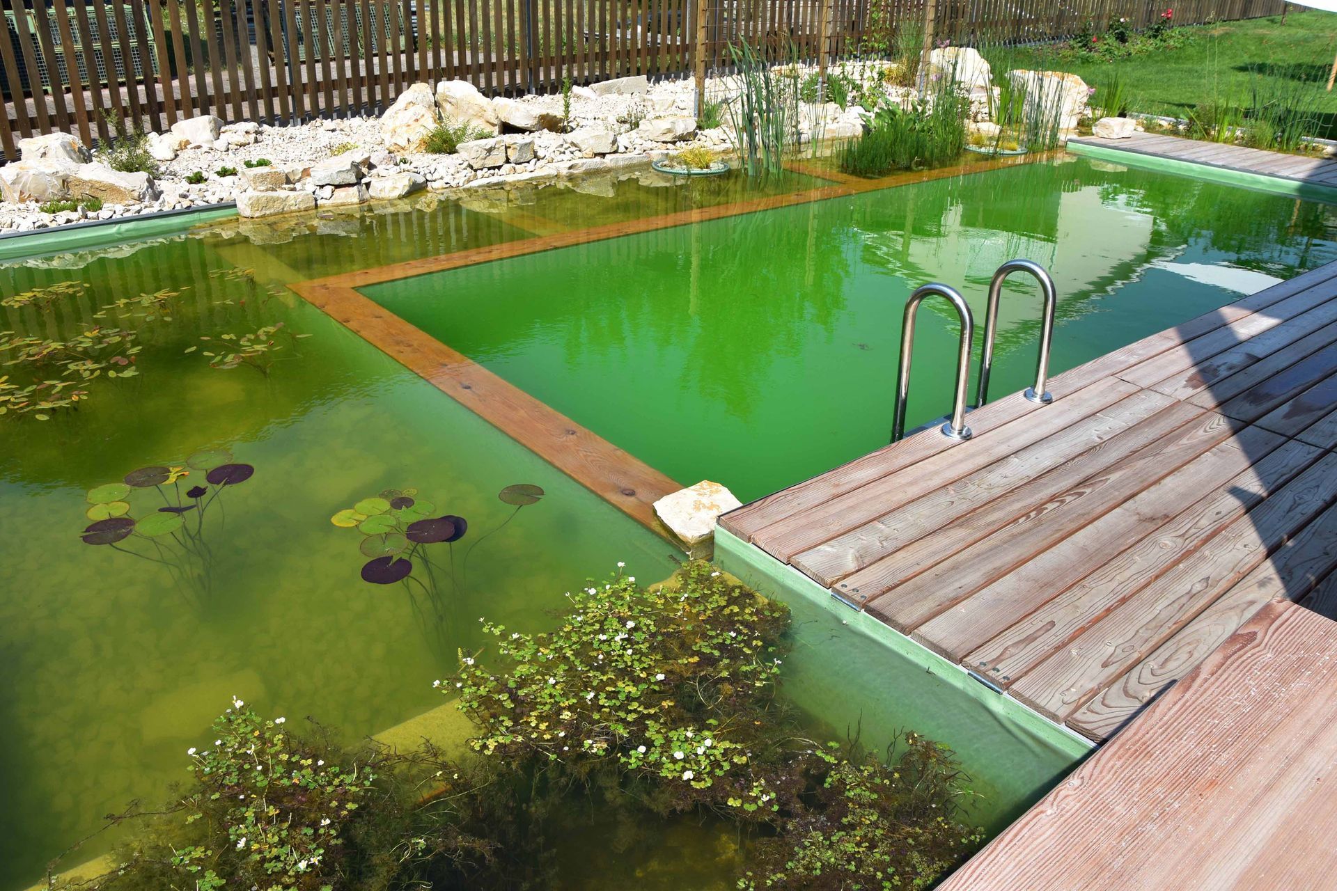 Biologischer Schwimmteich | Keller Garten- & Tiefbau | Gartenbau, Poolbau, Teichbau, Schwimmteichbau & Gartenpflege | Endingen, Aargau