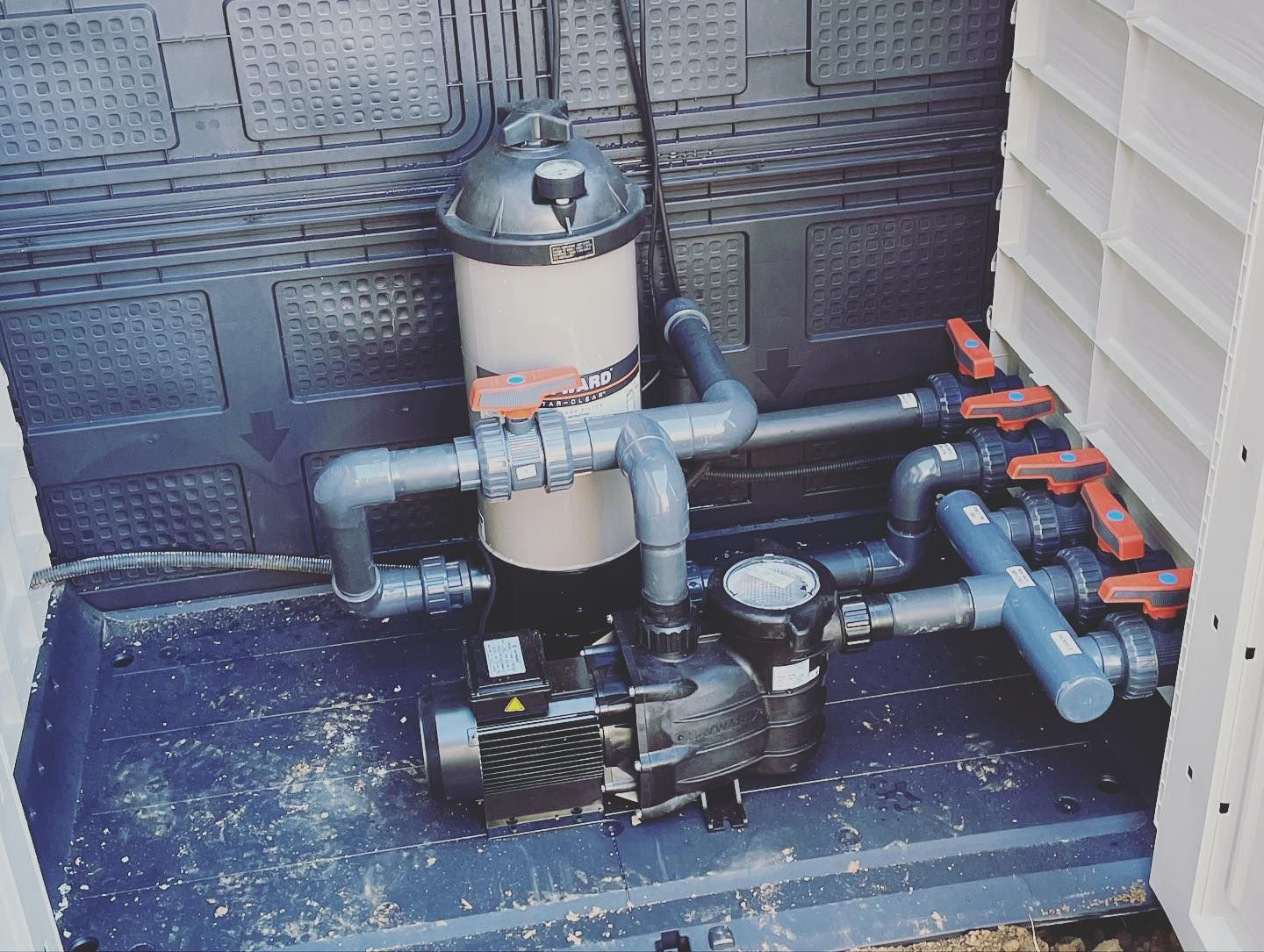 Installation de filtration de piscine