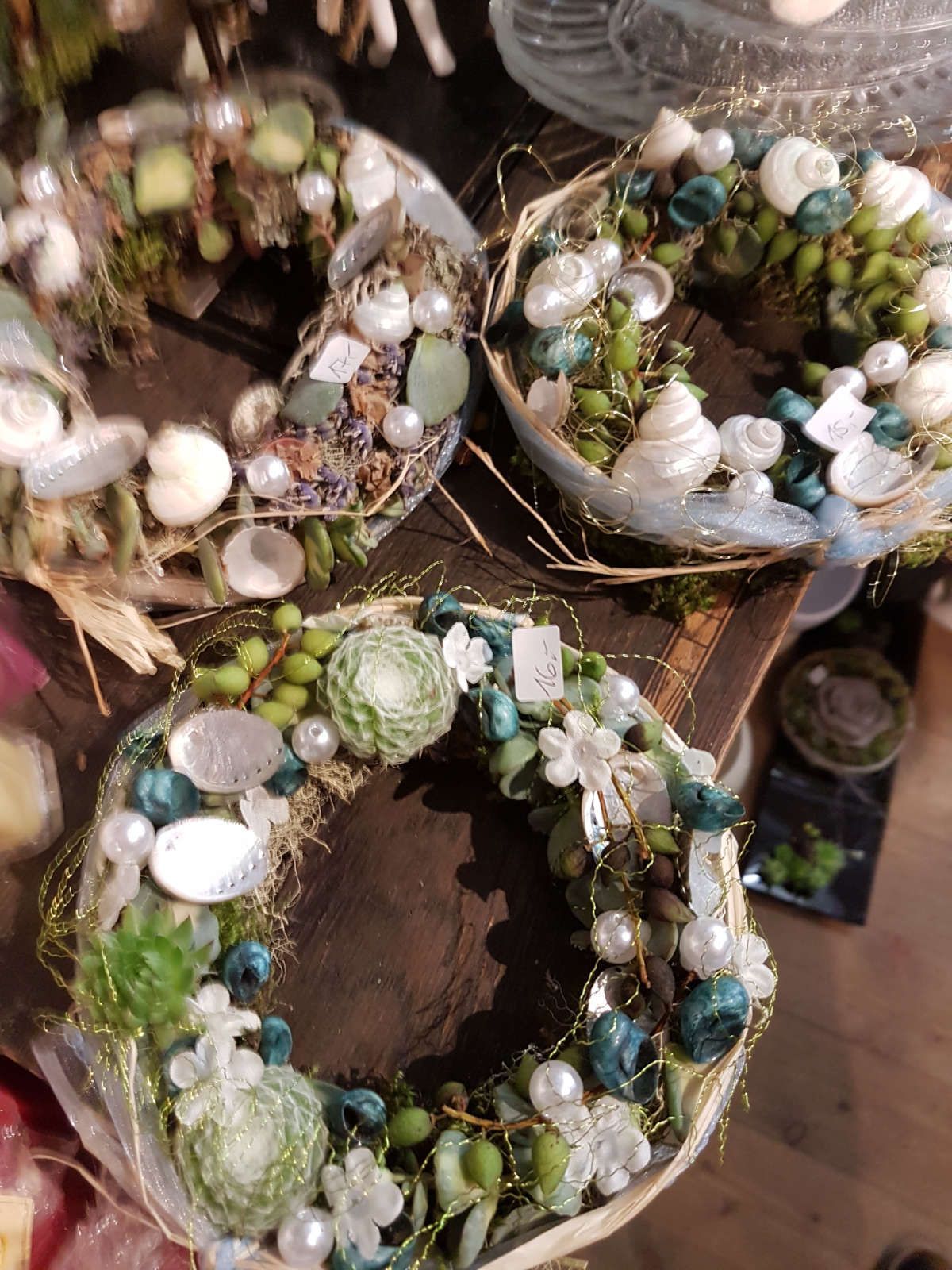 sommerblumen kranz muscheln schn