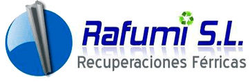 Rafumi S.L. logo with blue circular icon and the text &ldquo;Recuperaciones F&eacute;rricas&rdquo;