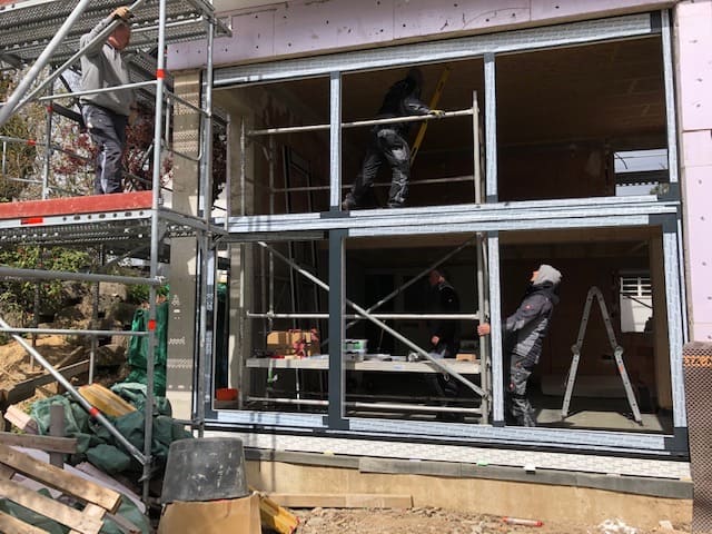 Baustelle bei der Arbeit