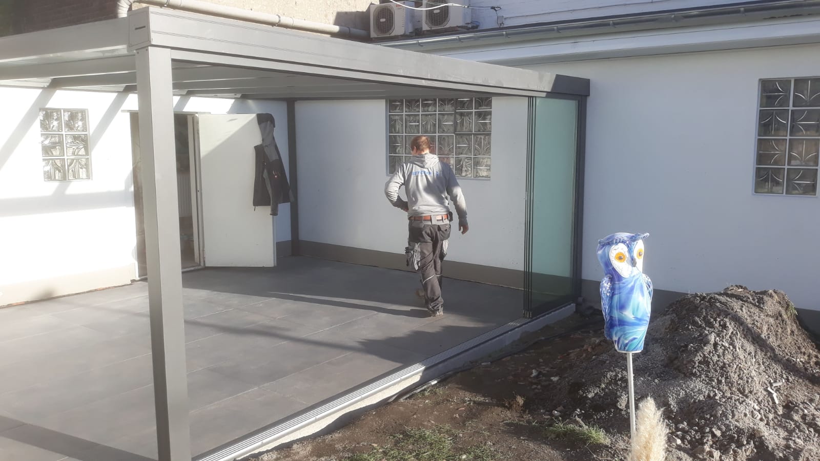 Terassendach Baustelle