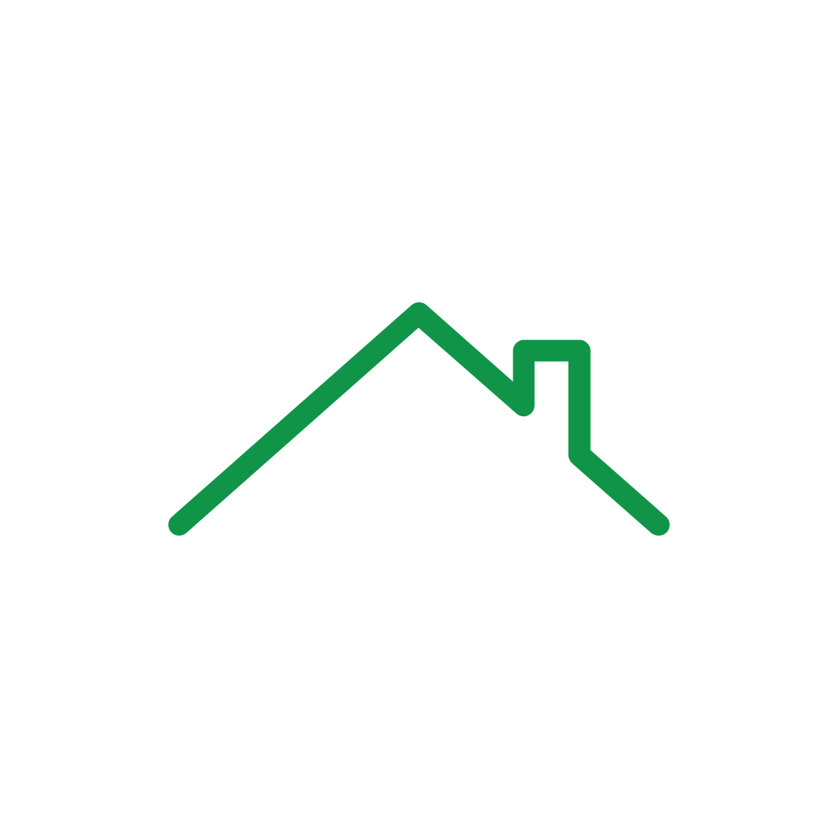 Contour d'une toiture de maison avec une cheminée