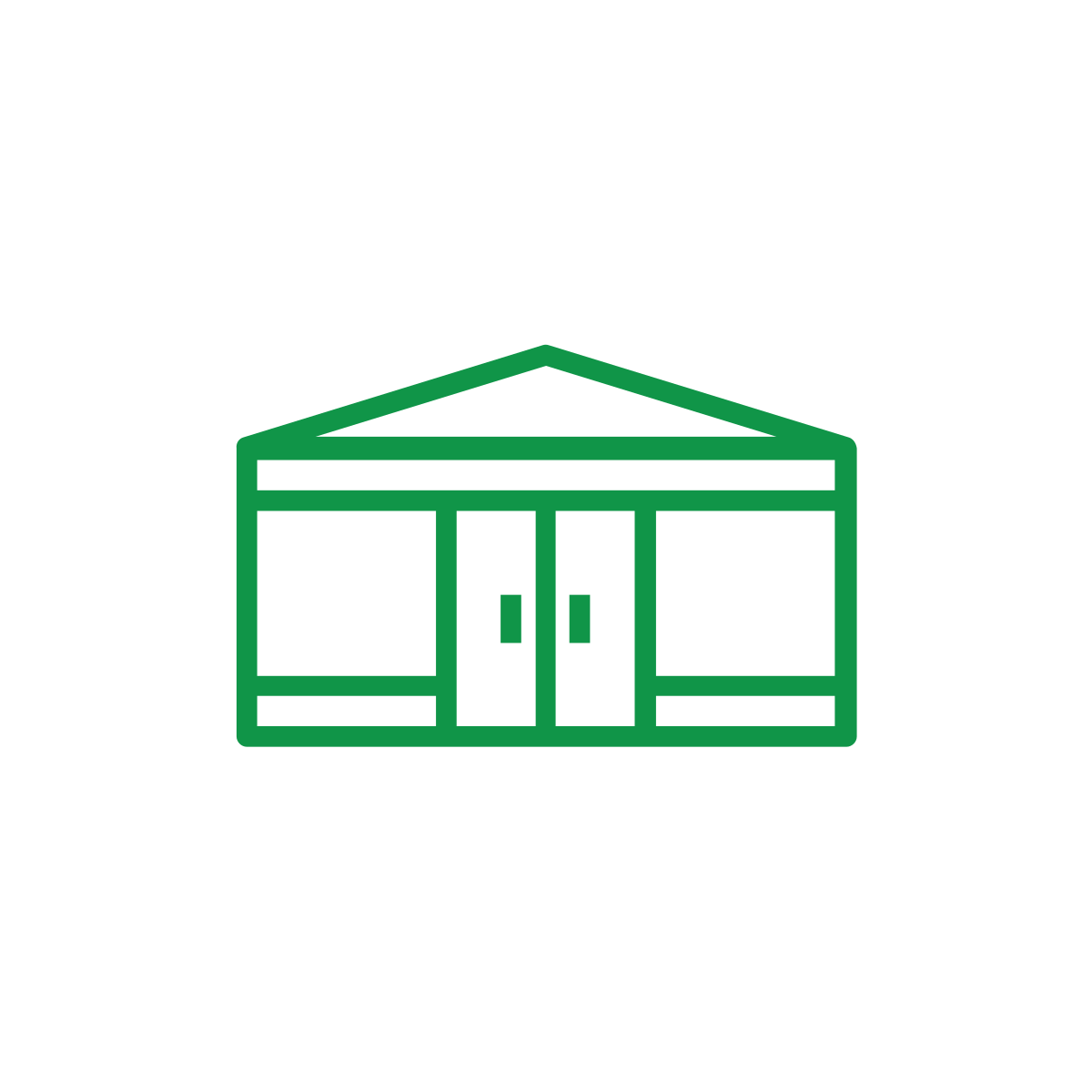 Bâtiment avec porte à deux vantaux