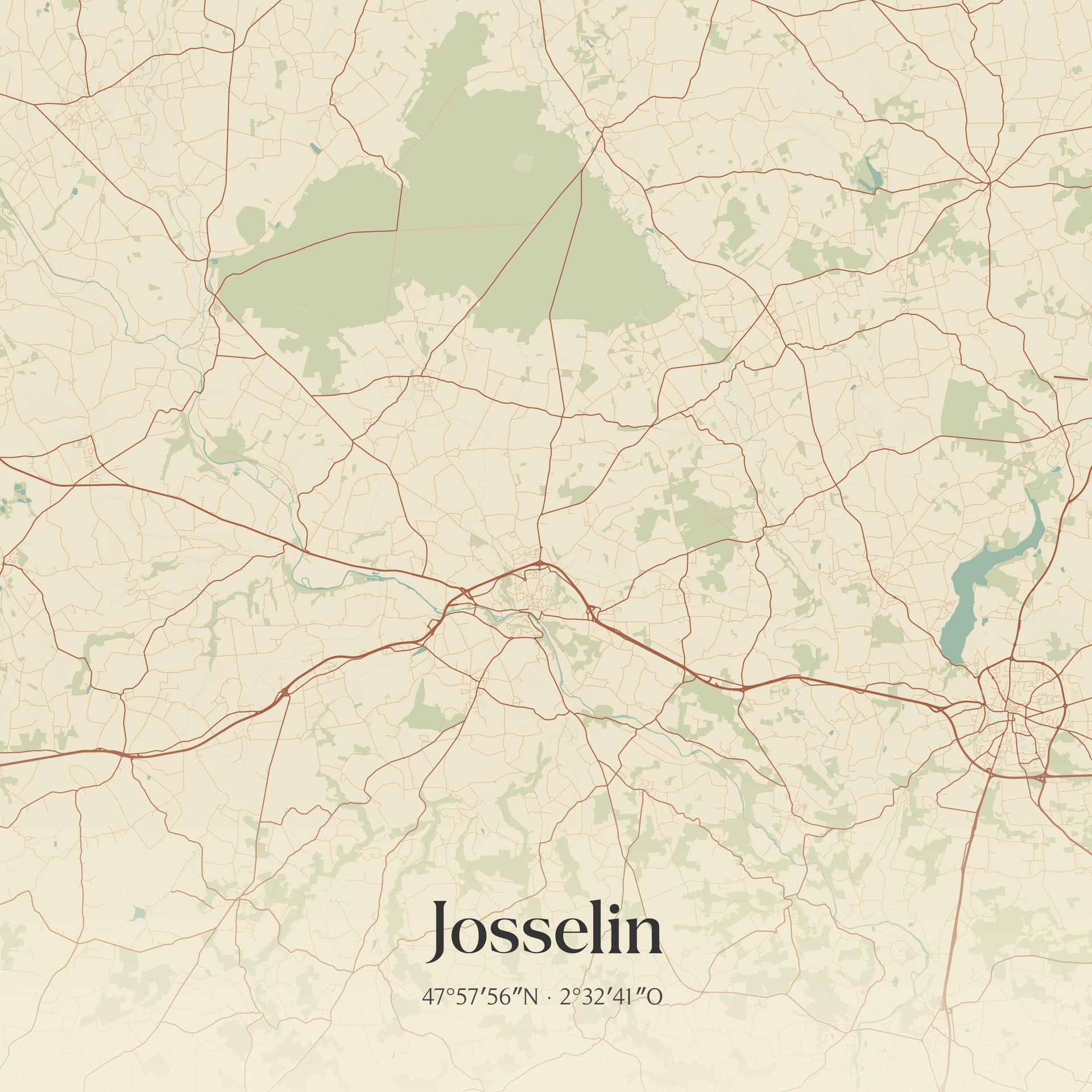 Carte routière de Josselin