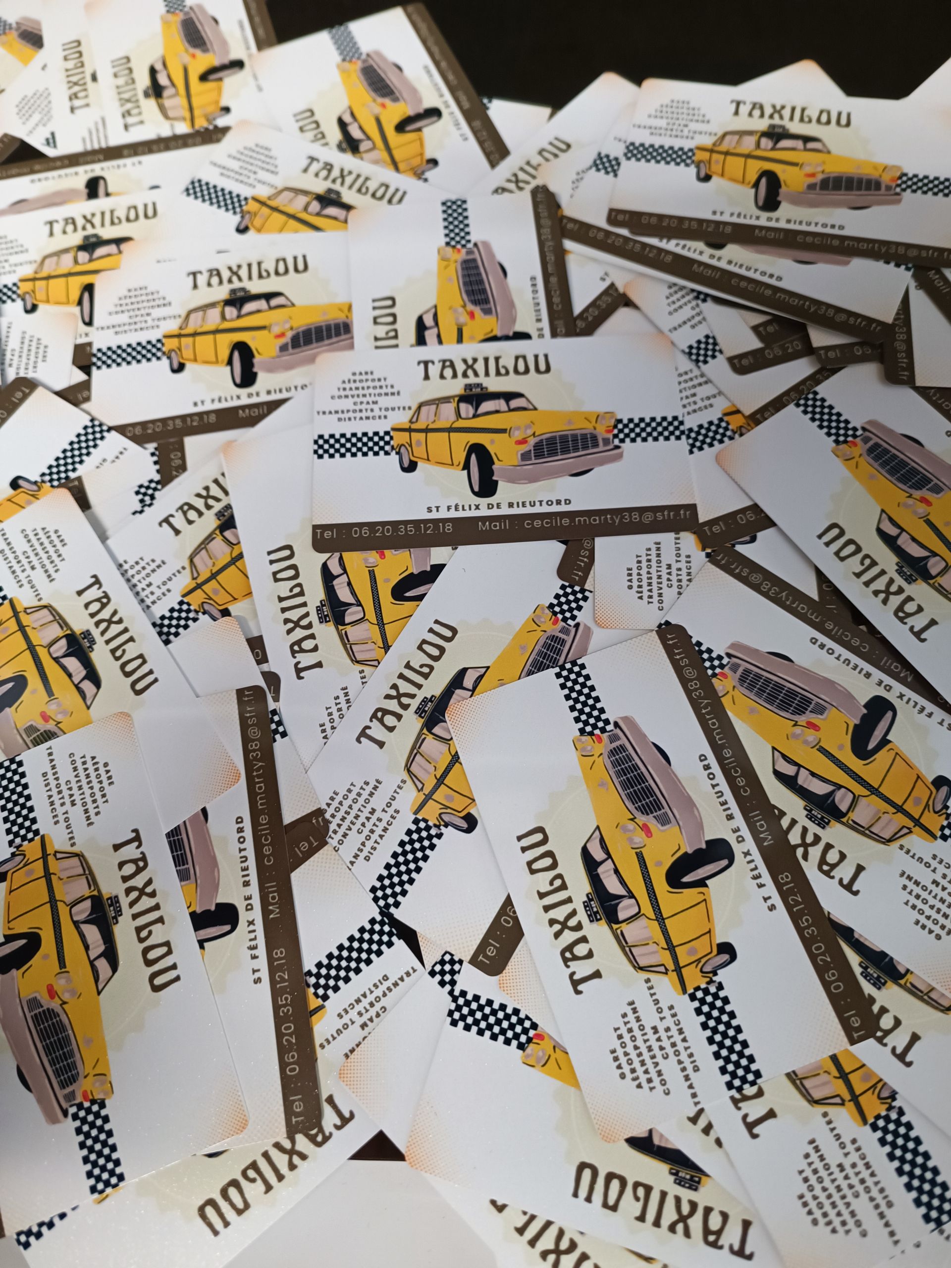 Cartes de visite de taxi