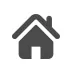 Un icono de casa gris con un techo blanco sobre un fondo blanco.
