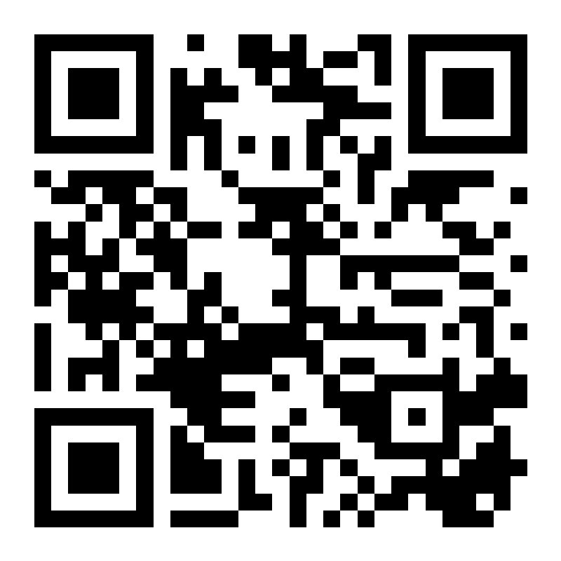 Código QR compuesto por cuadrados blancos y negros.