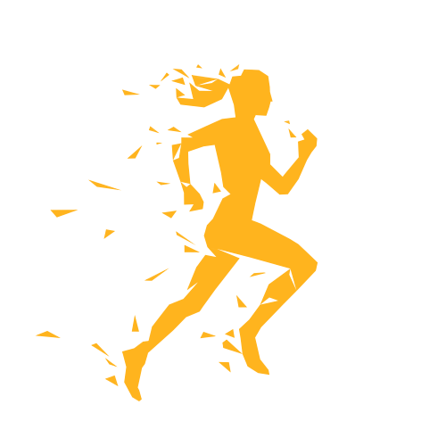 Illustration einer rennenden Frau