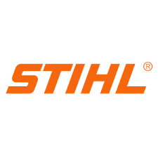 Logo de la marque STIHL orange sur fond blanc.