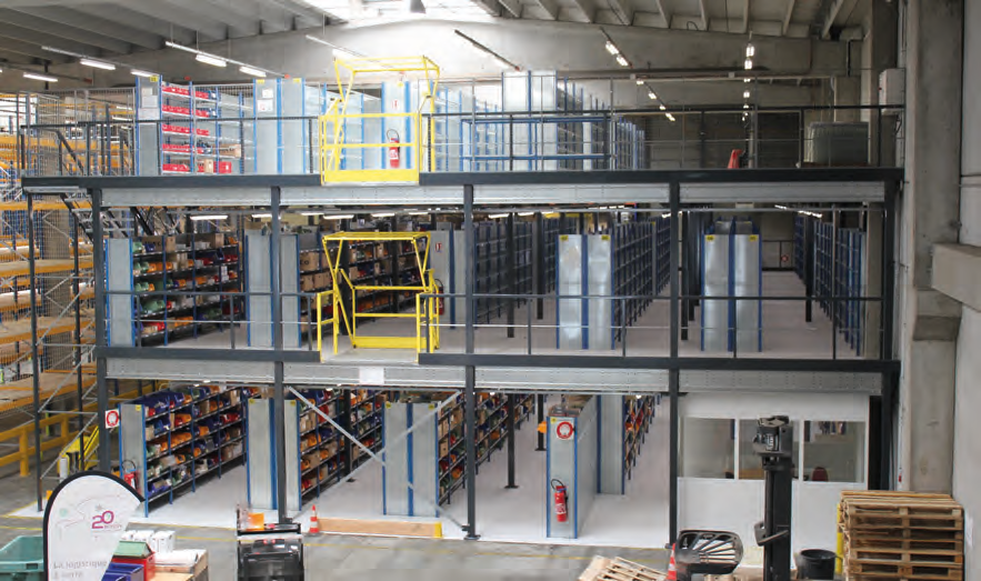 Mezzanine de stockage industriel