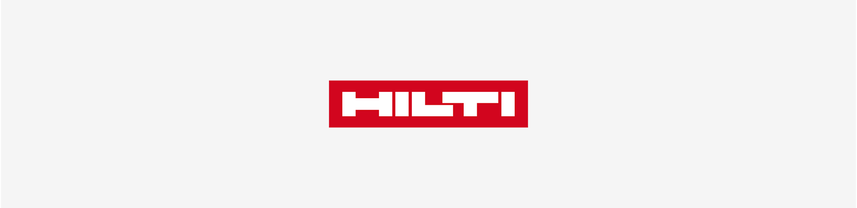 Ein rot-weißes Logo für Hilti auf weißem Hintergrund.