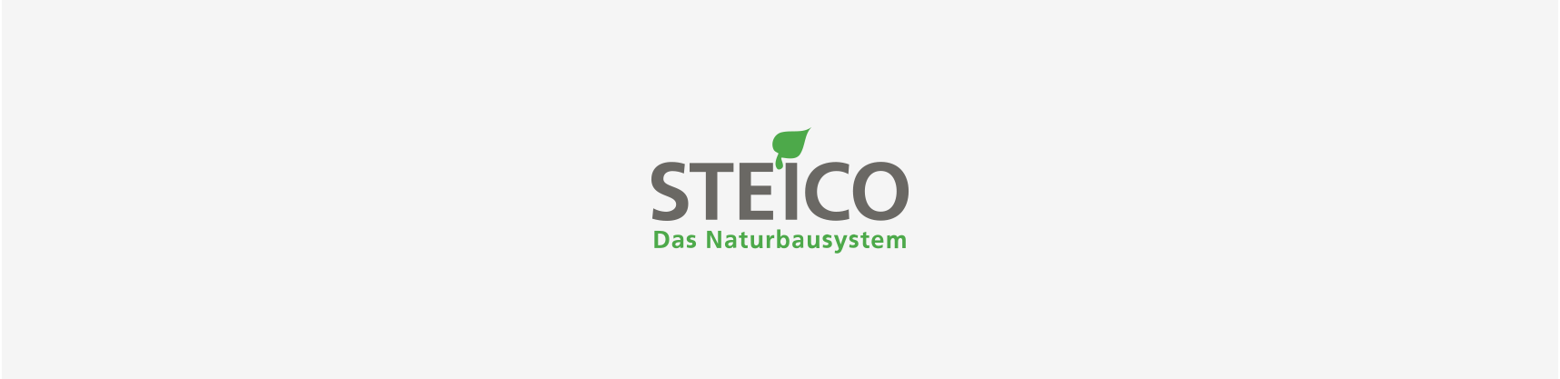 Ein Steico-Logo mit einem grünen Blatt auf weißem Hintergrund