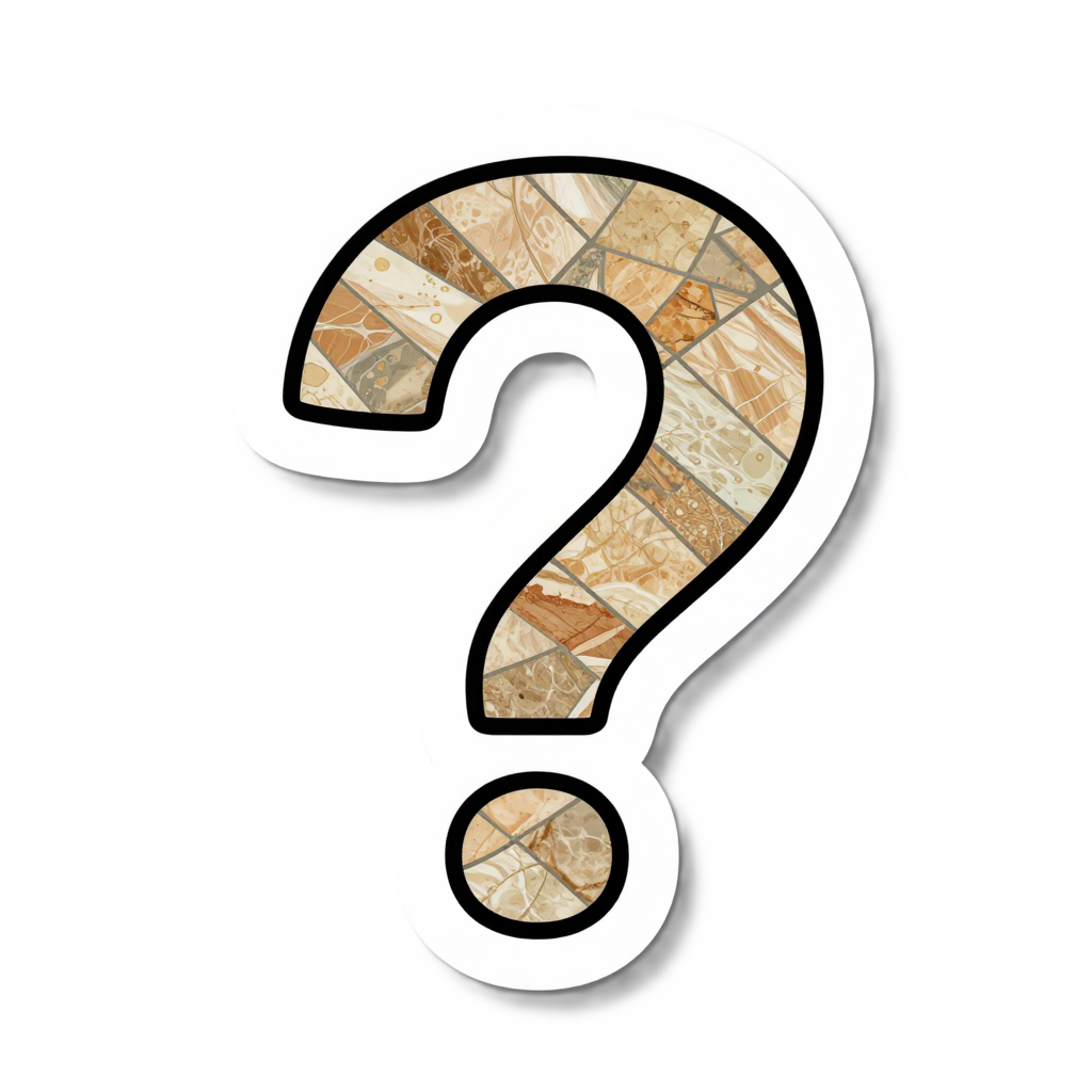 Point d'interrogation avec une texture de mosaïque.