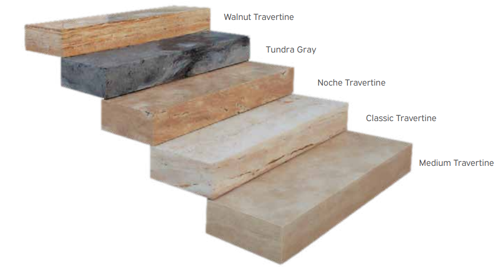 Marches en travertin