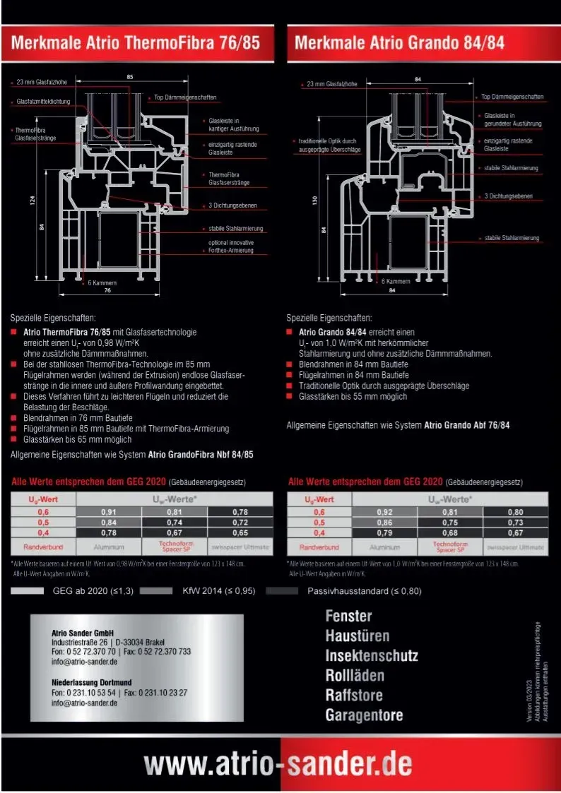 Atrio Sander GmbH Werbung Verglasung