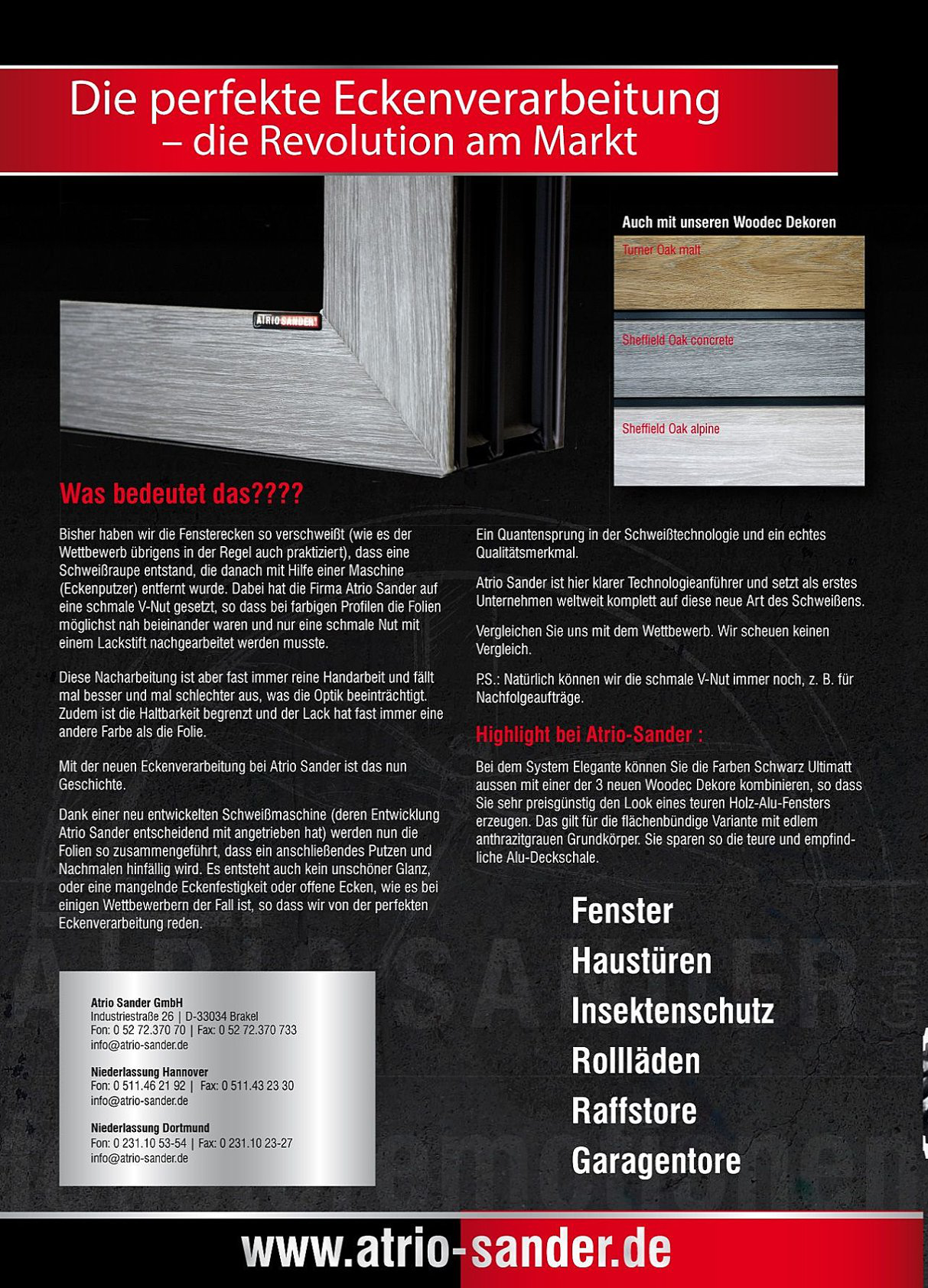 Atrio Sander GmbH Werbung Verglasung