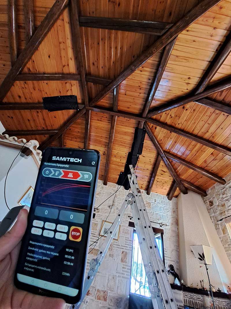 Καταπολέμηση ξυλοφάγων - σαράκι με heat wrap σε ξύλινα δοκάρια στη Ζάκυνθο