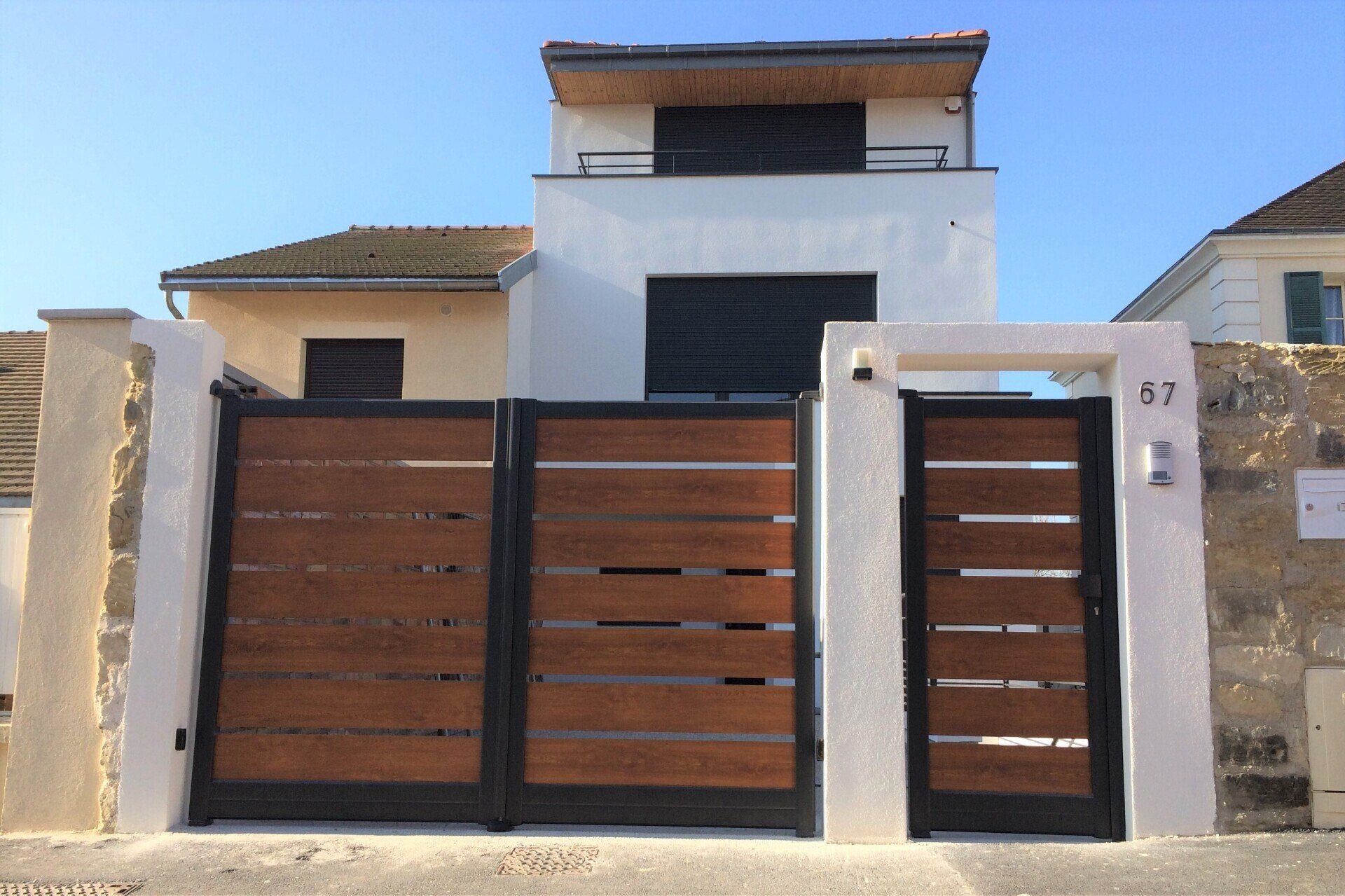 Portail avec effet bois