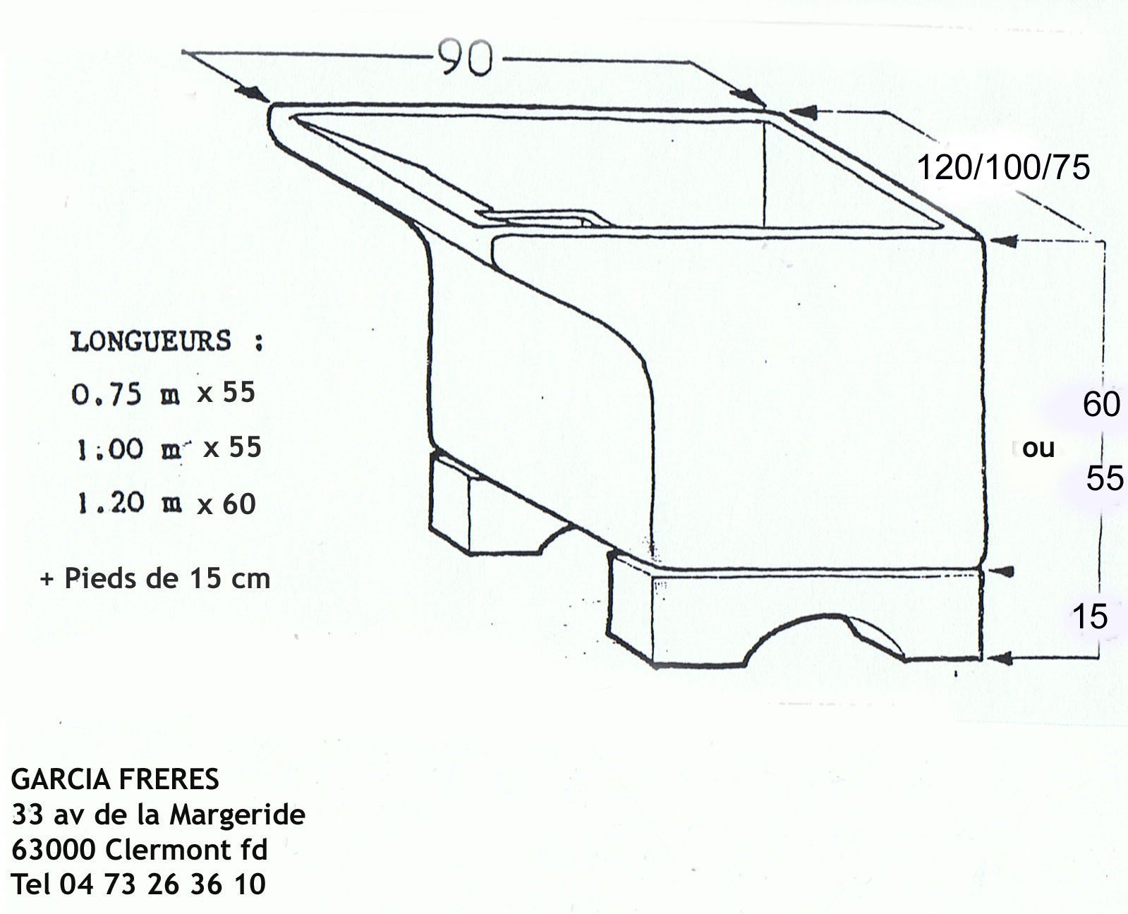 bac à laver en béton