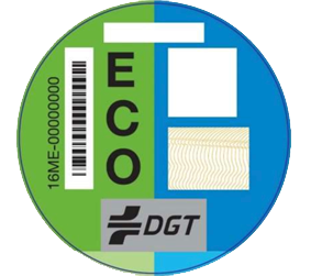 Un círculo verde y azul con la palabra dgt en él