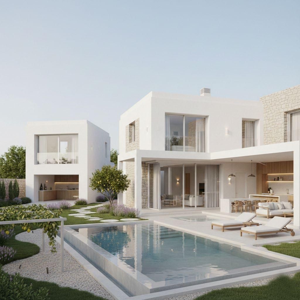 Comparación de dos casas: tradicional y Passivhaus, con líneas de costes. Personas en el exterior de cada una.