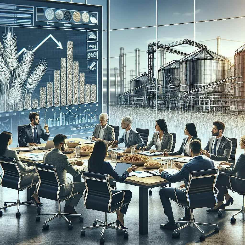 Un grupo de hombres de negocios está sentado alrededor de una mesa en una sala de conferencias.