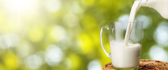 Se vierte un vaso de leche en una taza de galletas.