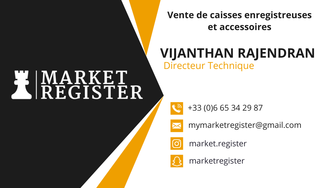 Carte de visiste de MARKET REGISTER.