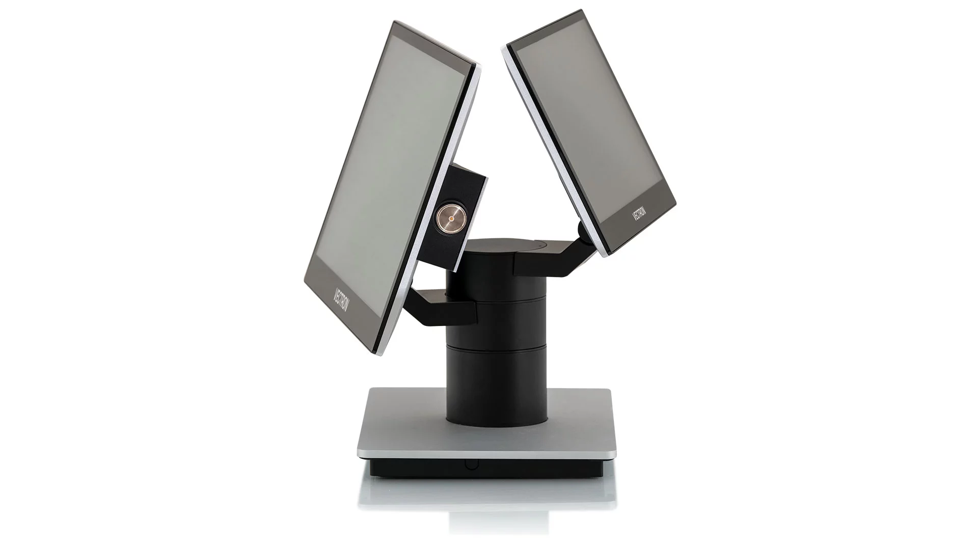 Une caisse enregistreuse à deux écrans.