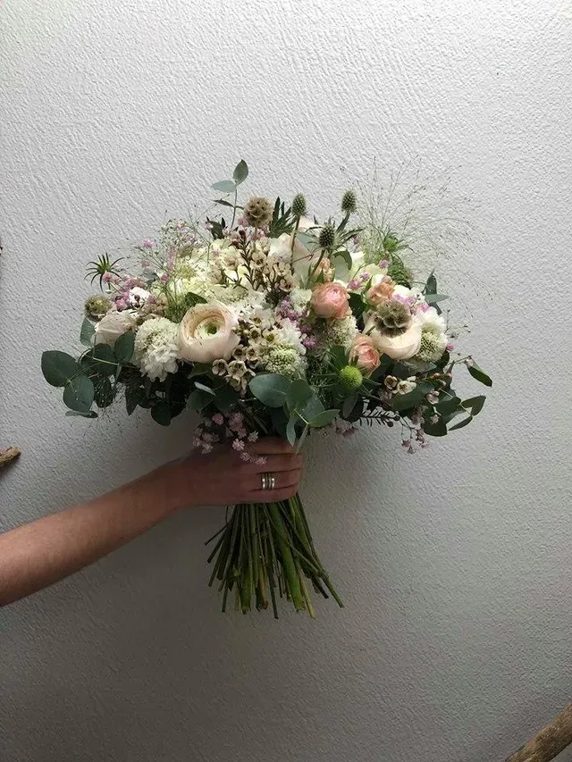 Bouquet crème et rose