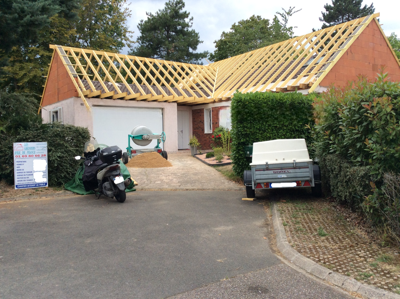 Ossature en bois, travaux de toiture