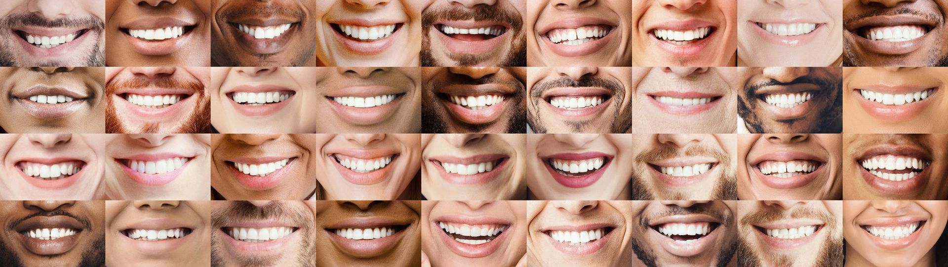 Plusieurs photos de sourires d'hommes et de femmes.
