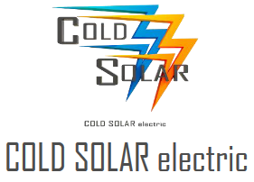 Se muestra un logotipo de energía solar fría sobre un fondo blanco.
