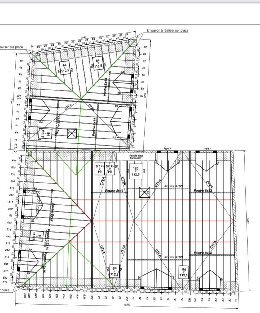 Un plan de charpente