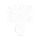 Silueta abstracta de un árbol blanco formada por ramas y raíces punteadas sobre un fondo liso.