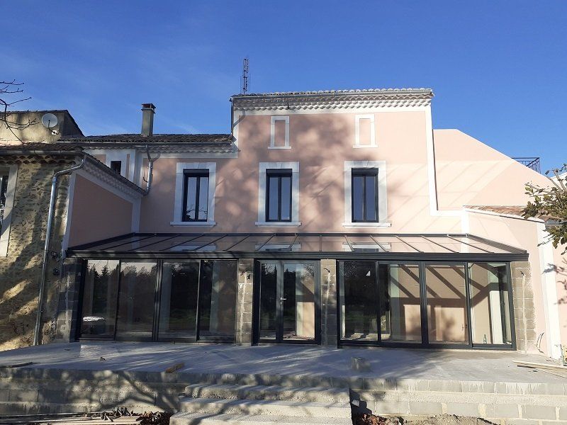 Véranda toiture vitrée - Courthézon - Pose en Novembre 2020
