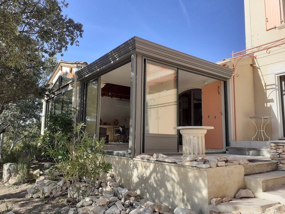 Véranda Aluminium à toit plat - Isle Sur La Sorgue - Pose en Octobre 2020