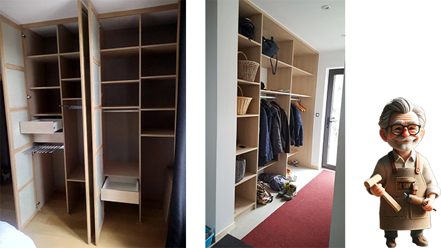 Dressing réalisé sur mesure en bois