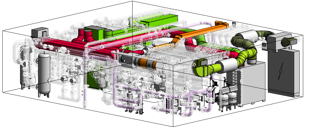 Rendu CAO 3D d'une machine industrielle 