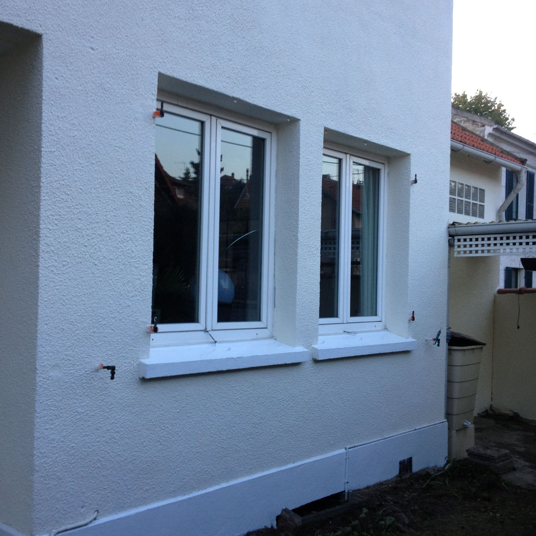 Une façade repeinte en gros plan