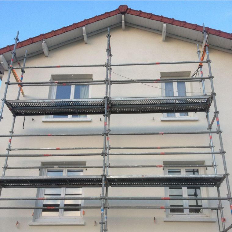 Une façade en cours de rénovation