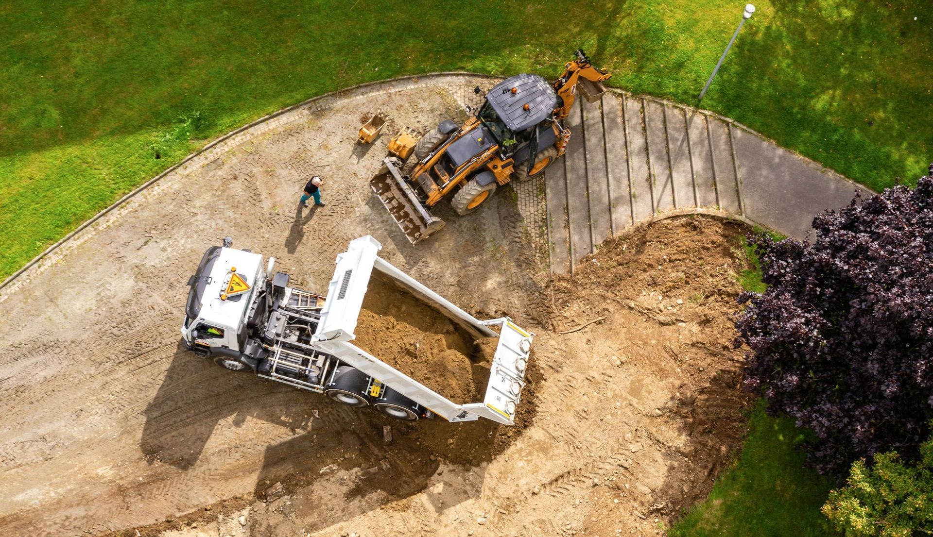 Travaux de terrassement vus du ciel