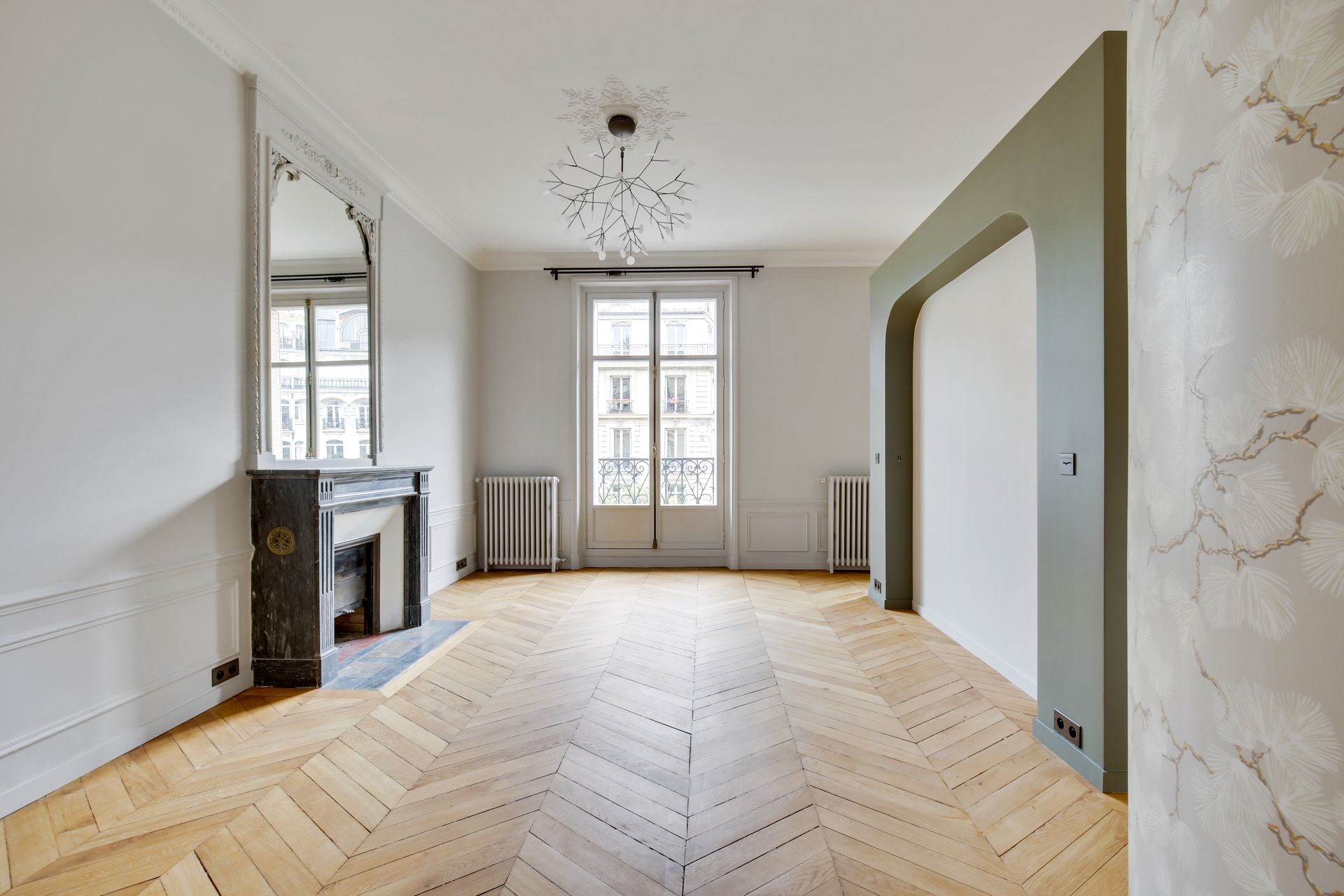 Chantier Wagram Monceau - chambre avec cheminée