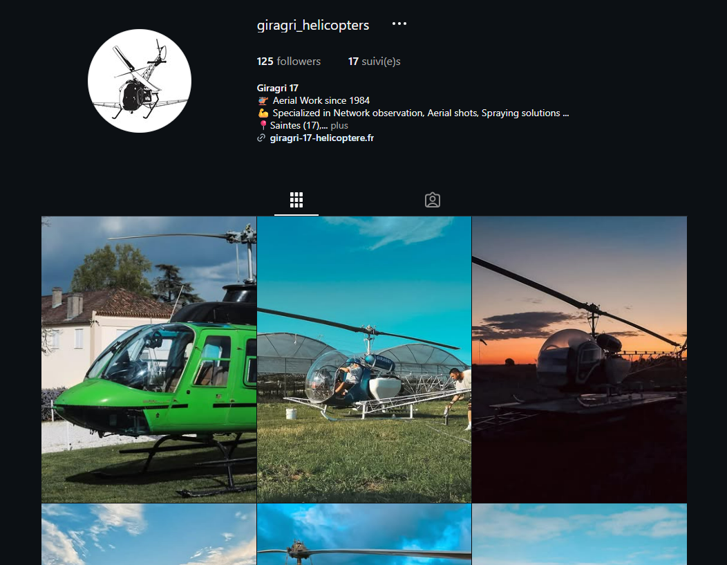 Capture d'écran compte Instagram Giragri 17