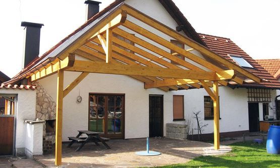 Kraus & Schwarz Holzbau GmbH, Leinburg-Diepersdorf, Anbauten, Umbauten, Wintergärten, Zweigeschossiger Wintergartenanbau aus BSH in Pfosten- und Riegelbauweise realisiert.