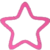 Un contorno de estrella rosa sobre un fondo blanco.